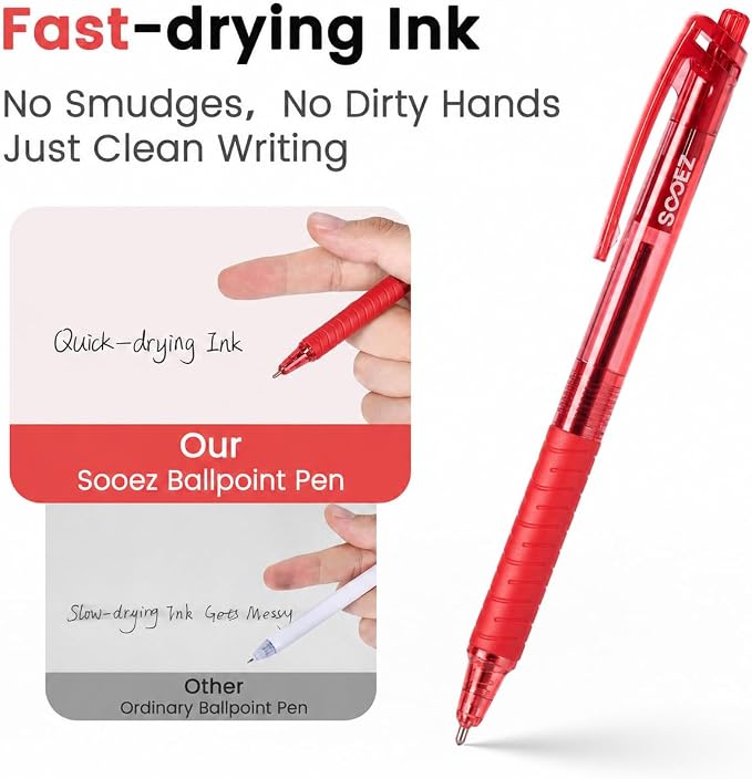 Sooez 60 Pack Bulk Pens Ballpoint, Smooth Writing Pens - Image 4