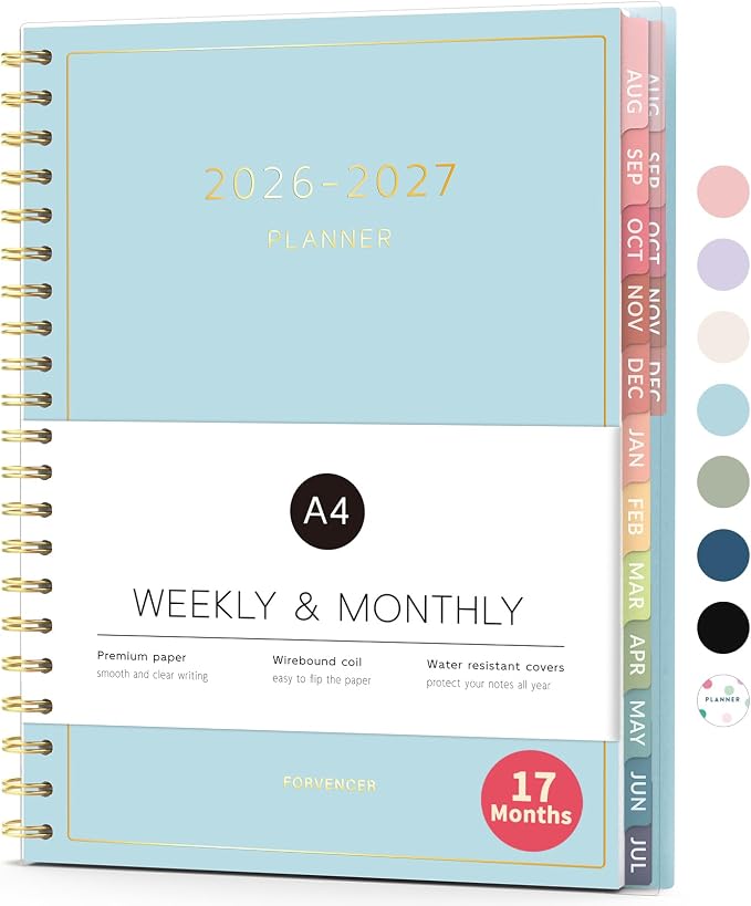 Aug 2026 - Dec 2027 Planner, Forvencer 17 Month Academic Planner 2026-2027 by Forvencer