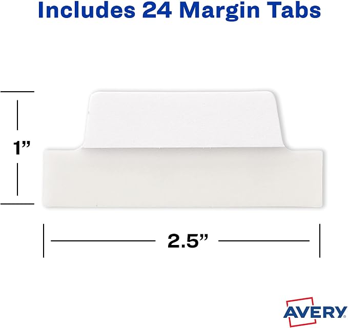 Avery Margin Ultra Tabs, 2.5" x 1", 2-Side Writable, 24 Repositionable Page Tabs - Image 7