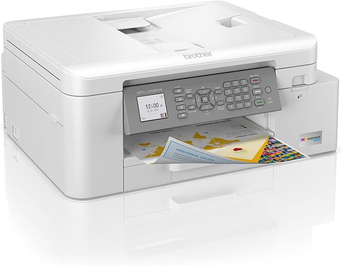Brother MFC-J4335DW INKvestment Tank Wireless All-in-One Color Inkjet Printer, Up to 1-Year of Ink in-Box, Duplex Printing, Mobile and Cloud Print, Works with Alexa-DeskLoop Office