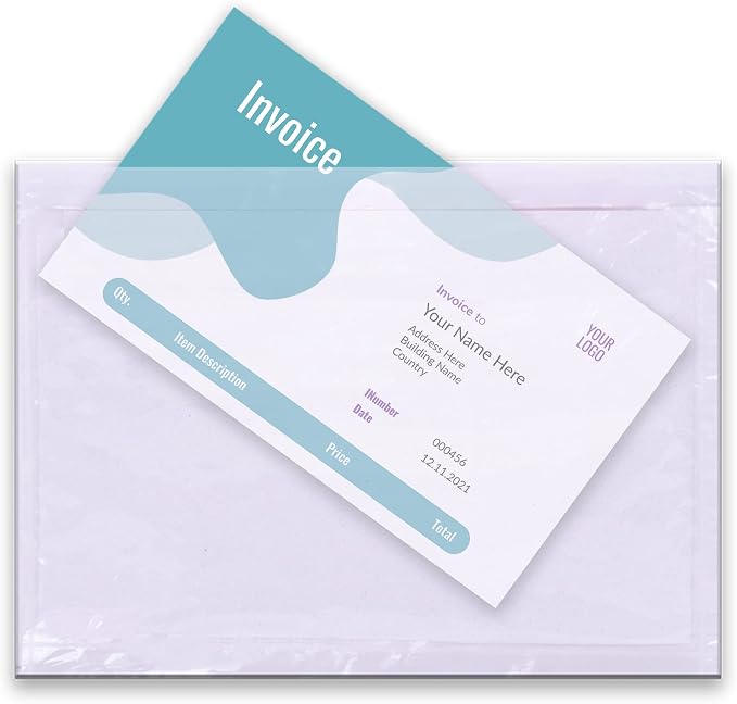Packing List Pouches, Shipping Label Envelopes Clear Adhesive Top Loading by TAPSIN