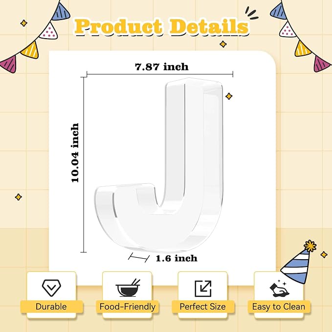 Ledido 10’’ Acrylic Letter Charcuterie Board Box, Reusable Fillable Serving Tray - Image 3