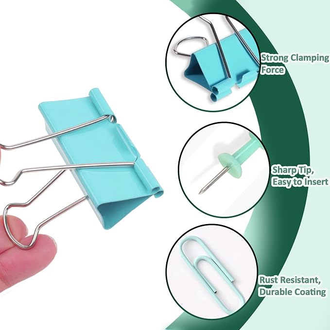 Paper Clips and Binder Clips Assorted Sizes, College Supplies Home Office - Image 3