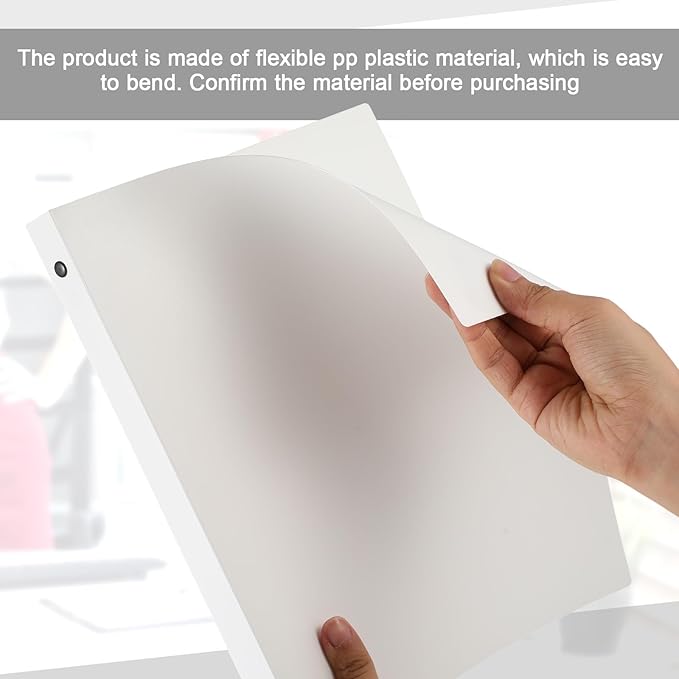 Henoyso 16 Pcs 3 Ring Binder 1/2'' Round Fits Letter Size 8. 5'' x 11'' Paper Plastic Flexible Binder Holds 100 Sheets with 1 Pockets Versatile Organizer for Office Home School (White)-DeskLoop Office