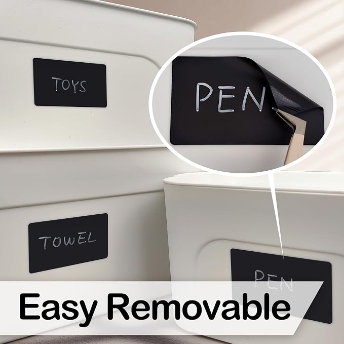 JIEHENG 170Pcs Black Removable Labels - Image 4