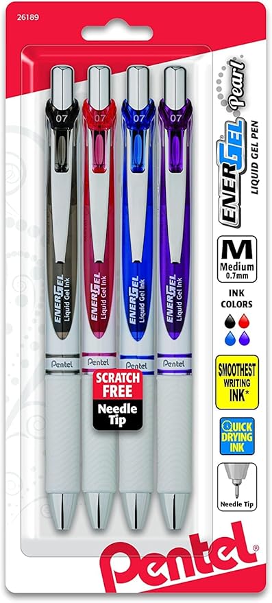 Pentel EnerGel Pearl RTX Gel Pen, Medium Line, Needle-tip by PentelofAmerica