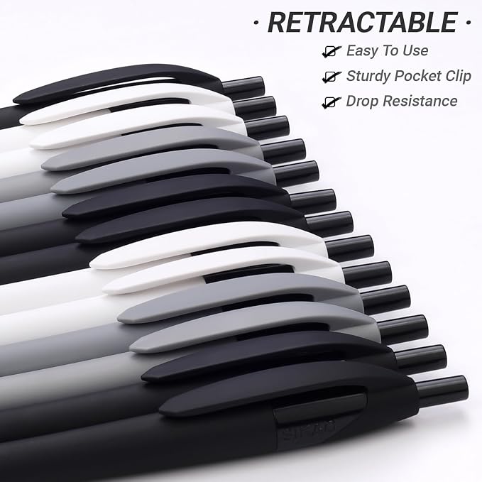Pens Bulk, 60 Pack Gripped Slimster Ballpoint Pens -White, MODERN MINIMAL STYLE - Image 4