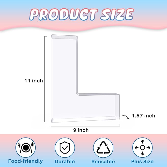 11" Acrylic Letter Charcuterie Box, Reusable Fillable Alphabet Number Shaped - Image 2