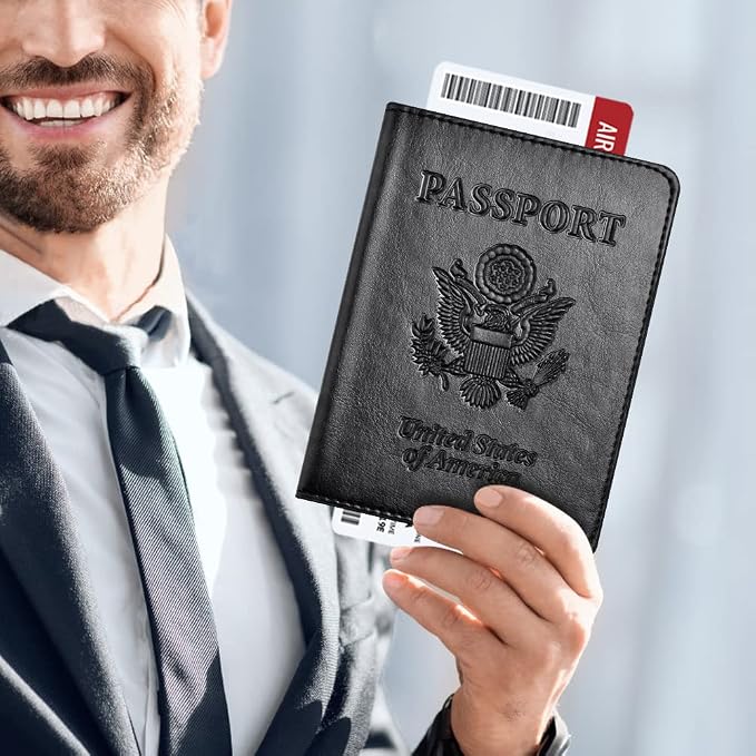 Eoehro Passport and Vaccine Card Holder Combo, Faux Leather, Lightweight - Image 6