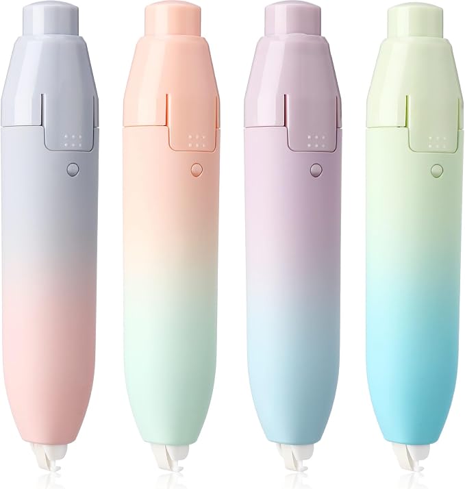 4 Pcs Quick Dry Correction Tape Aesthetic Gradient Color Refillable Retractable by Dinifee