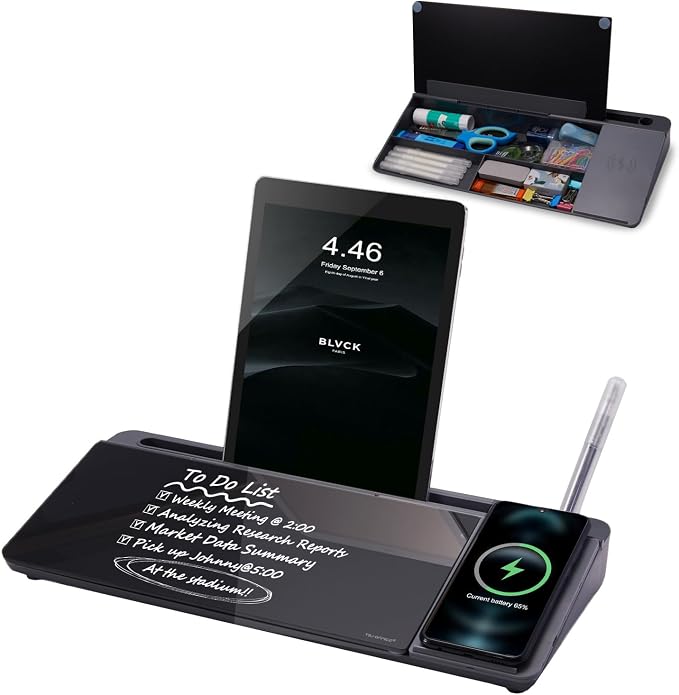Small Glass Desktop Whiteboard Dry-Erase-Board by TSJOFFICE-WipeCleanThinkGreenWorkSmart
