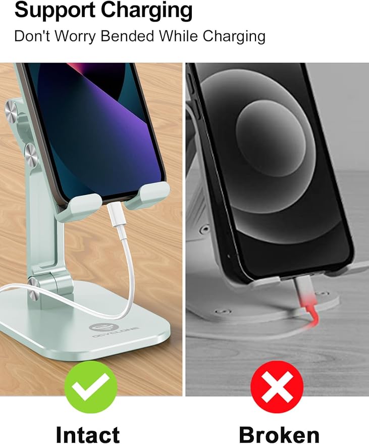 OCYCLONE Phone Stand, Adjustable Height and Angle Foldable Cell Phone Stand - Image 7