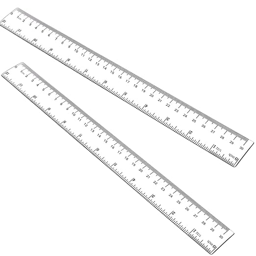 Plastic Ruler, 12 Inch Clear Plastic Ruler, Centimeter, Millimeter and Inches by EACOZY