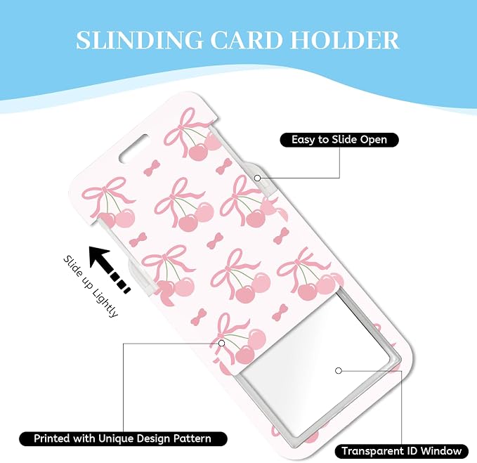 Hancynir Cherry Lanyards for Id Badges, Badge Holder Retractable Reel Clip | - Image 5