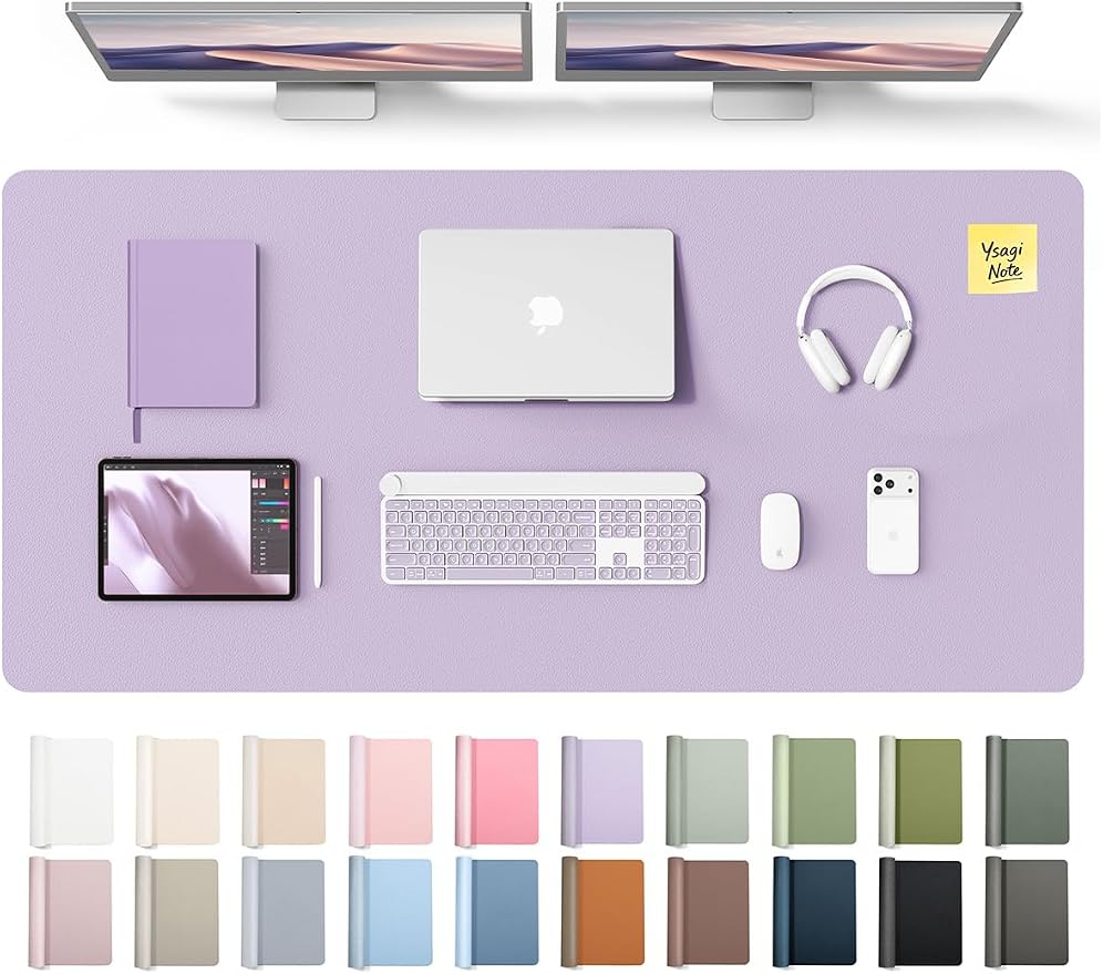 YSAGi Leather Desk Pad Protector, Office Desk Mat, Large Mouse Pad, Non-Slip PU by YSAGi