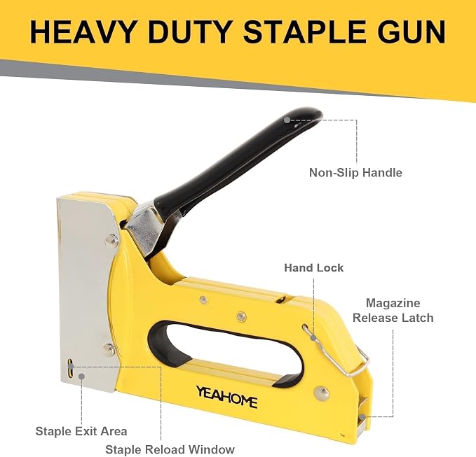 YEAHOME T50 Heavy Duty Staple Gun Kit, Upholstery Staple Gun - Image 2