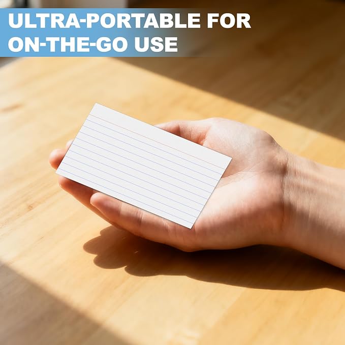 3x5 Index Cards 200 Count, Colored Thick Flash Cards Lined Notecards - Image 4