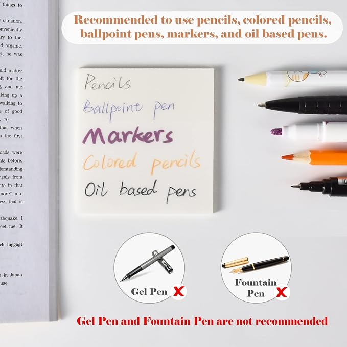 BAYTORY 700 Sheets Transparent Sticky Notes, Self-Adhesive Translucent Writable - Image 3