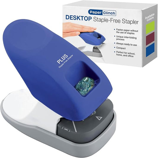 Plus Paper Clinch Desktop Staple-Free Stapler by Plus