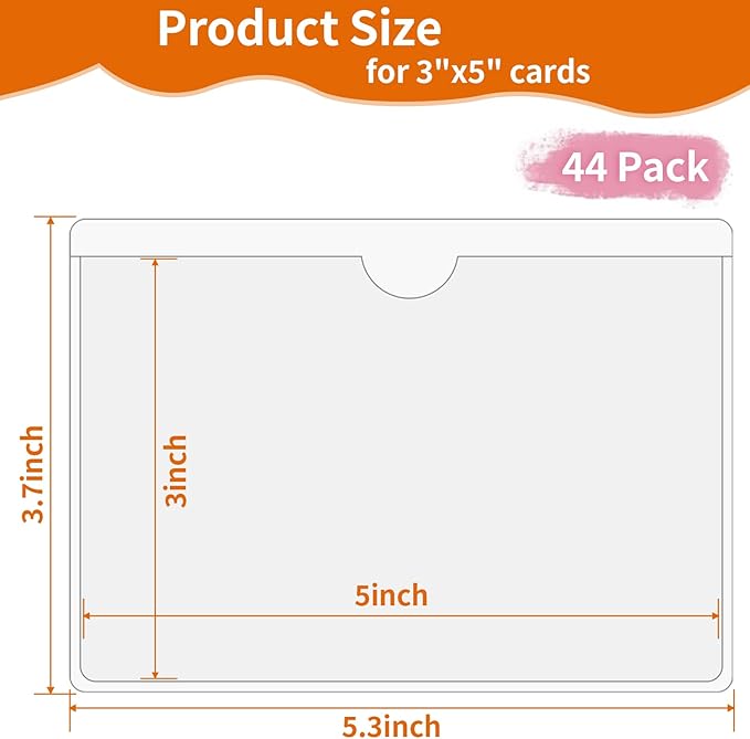 44 Pack Labels for Storage Bins, 3×5 Inches Index Card Holder Organizer - Image 4