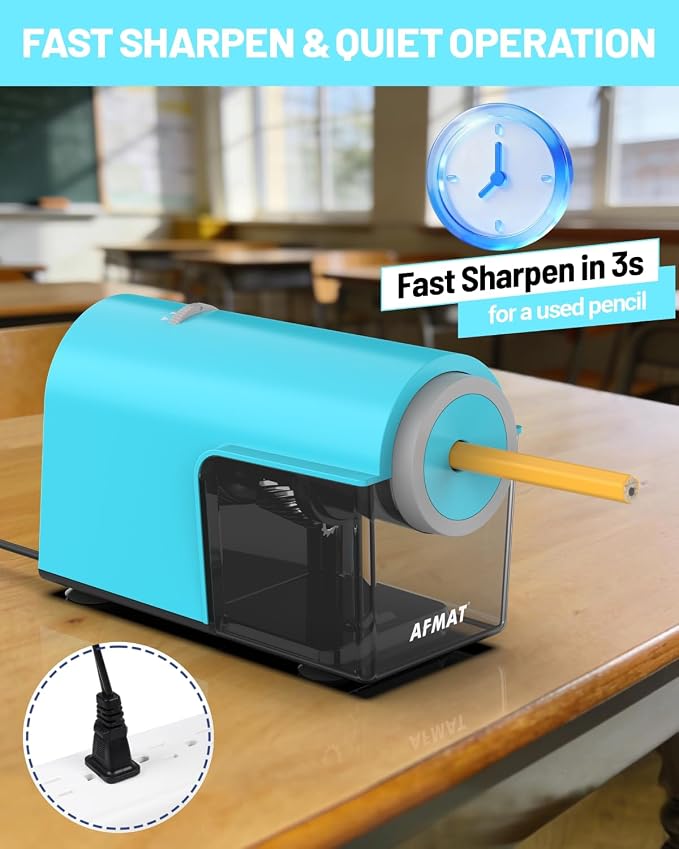 AFMAT Electric Pencil Sharpener, Fully Automatic Pencil Sharpener - Image 5