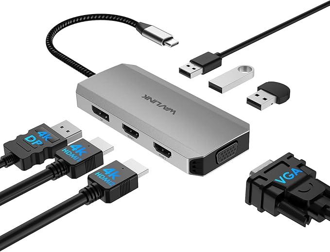 WAVLINK USB C Docking Station (Grey)-DeskLoop Office