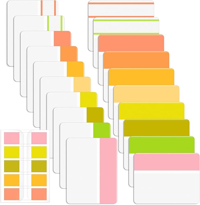Mr. Pen Sticky Index Tabs - 500 Pcs, 21 Sets, Colorful Page Markers for Binders, Books, & Notebooks-DeskLoop Office