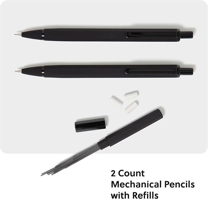 U Brands Cambria Mechanical Pencils, Midnight Black, Soft Touch, Medium Point - Image 2