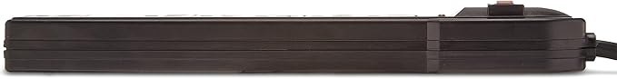 Amazon Basics Surge Protector Power Strip, 6-Outlet with 200J Protection, 2ft Extension Cord, Rectangle, Black (2 Pack)-DeskLoop Office