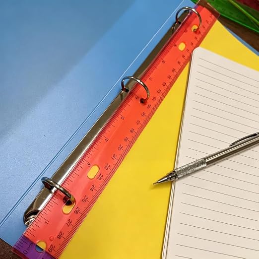 Rulers with Holes for Three-Ring Binders for School Supplies, Flexible Ruler 12 - Image 6