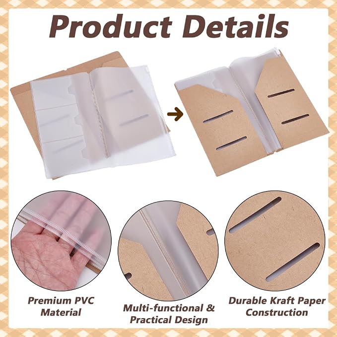 ORIGACH 4 Pack Travelers Notebook Accessories Kit Include Sleeve Holder - Image 3