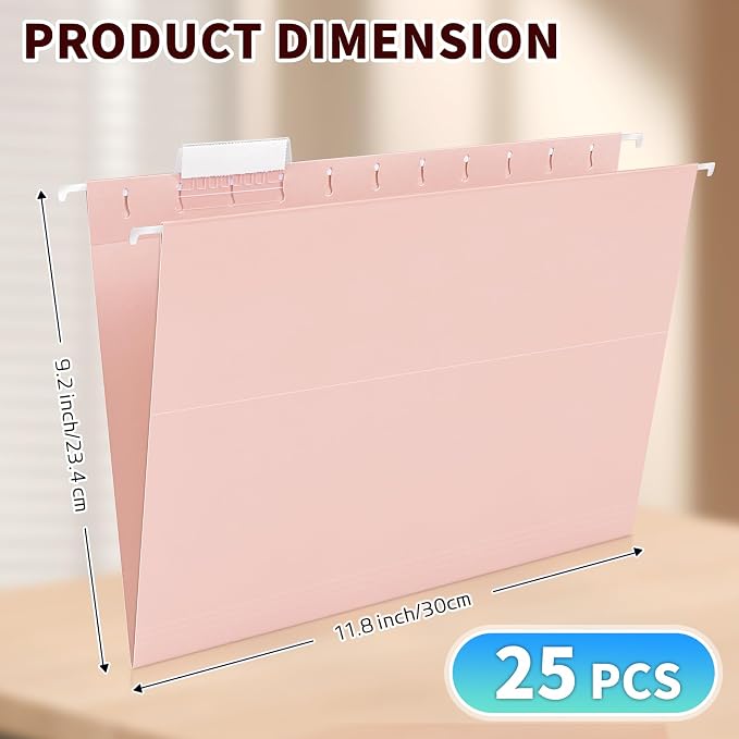 25-Pack Pastel Hanging File Folders, Letter Size - Image 4