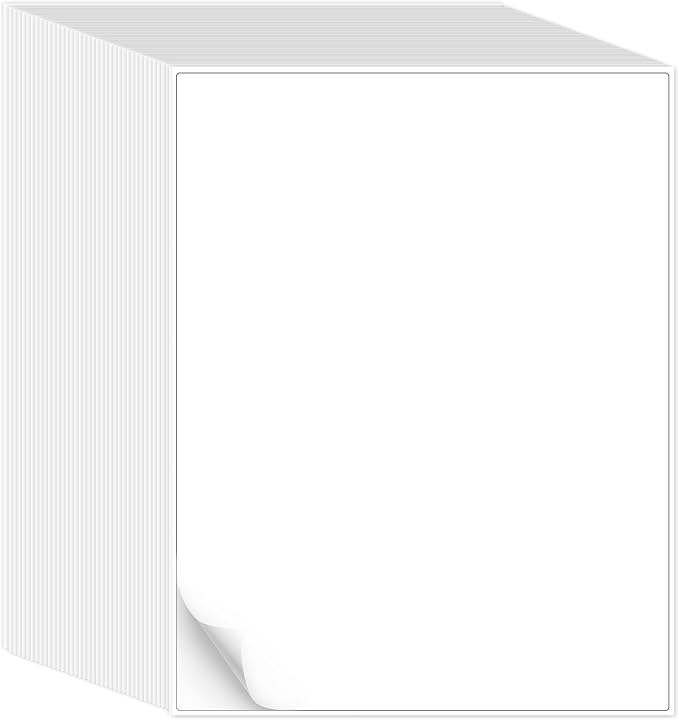 L LIKED 1500 Full Sheet Printable Sticker Paper, 8.5" x 11" White Matte Labels by LLIKED