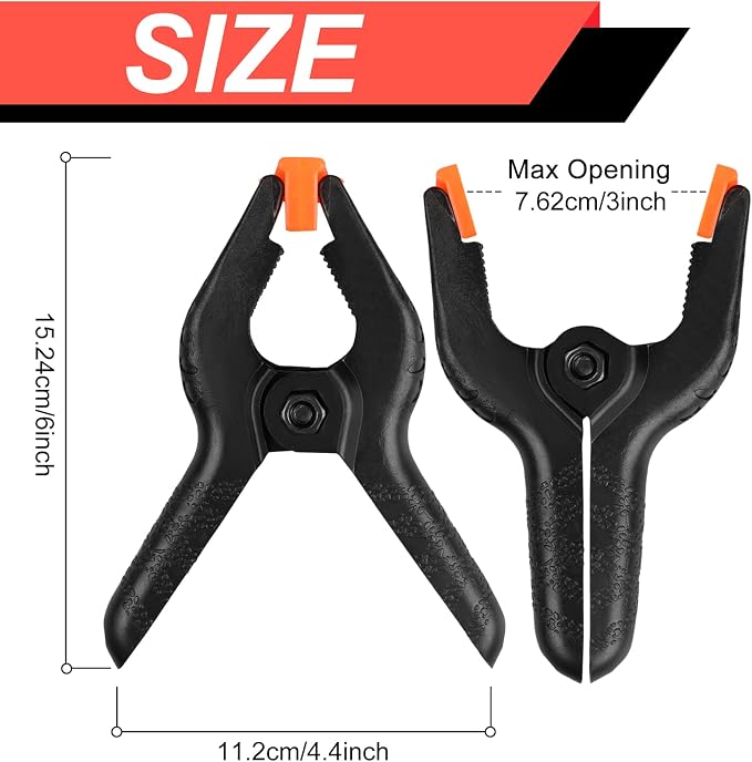 4 Pack Spring Clamps, 6inch Plastic Clips, Backdrop Clips, Big Clamps Heavy Duty - Image 2