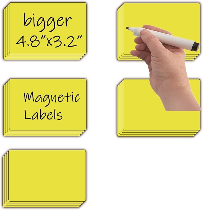 STTMGN Dry Erase Big Magnetic Labels, Large Write On Magnets Name Tags Sticker - Image 2