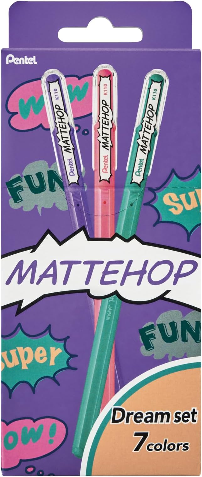 Pentel Ballpoint Pen Color Matte Hop Dream 7 Colors K110-V7STC by PentelofAmerica