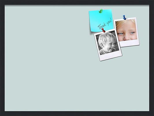 PinPix 30x22 Inch Cork Bulletin Board. This Decorative Framed Pin Board Comes with Soft Blue Design and a Satin Black Frame. Ideal for Home Office Decor or Message Board (PinPix-1814)-DeskLoop Office