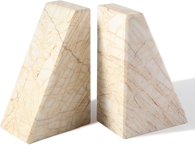 Marble Bookends，Natural Decorative Bookend by Karibiber
