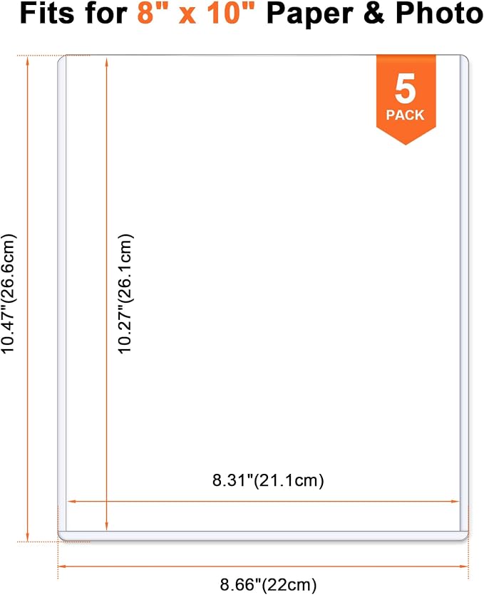 Ndsox 5 Pack 8" x 10" Rigid Print Protectors Clear Hard Plastic Sheet - Image 4