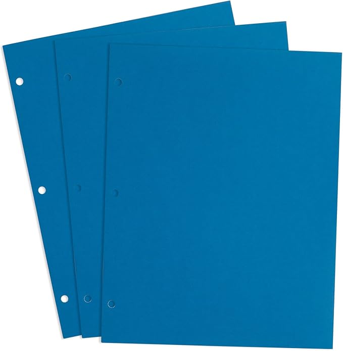 Blue Folders with Pockets, Paper Blue Pocket Folders with Business Card Holder - Image 6
