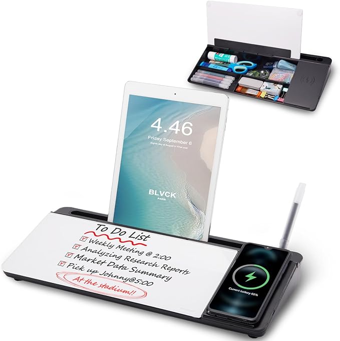 Small Glass Desktop Whiteboard Dry-Erase-Board by TSJOFFICE-WipeCleanThinkGreenWorkSmart