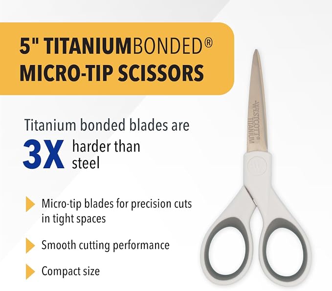 Westcott 5-Inch Micro-Tip Fabric Scissors - Image 2