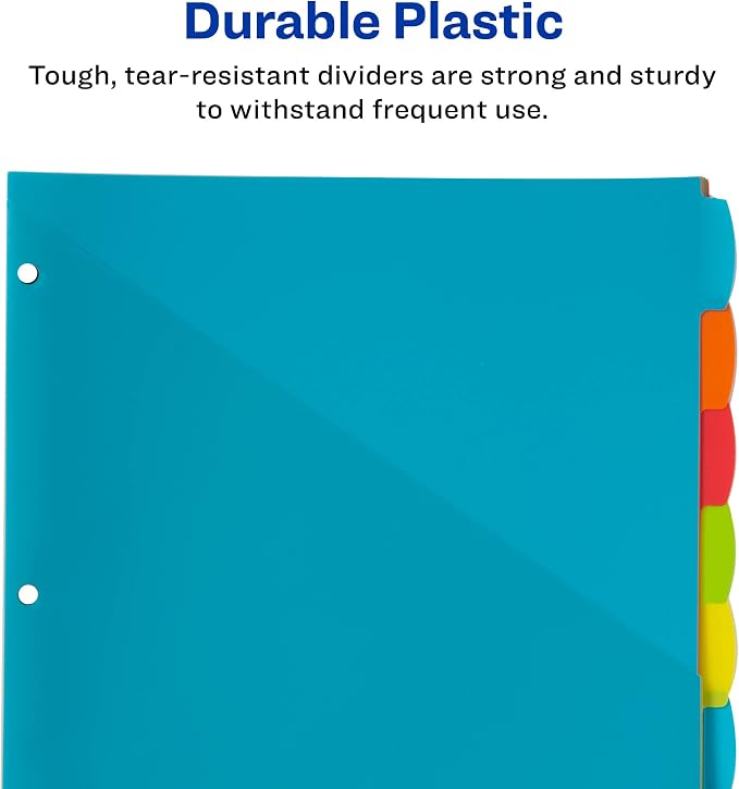 Avery Durable Plastic 8 Tab Write & Erase Dividers - Image 5
