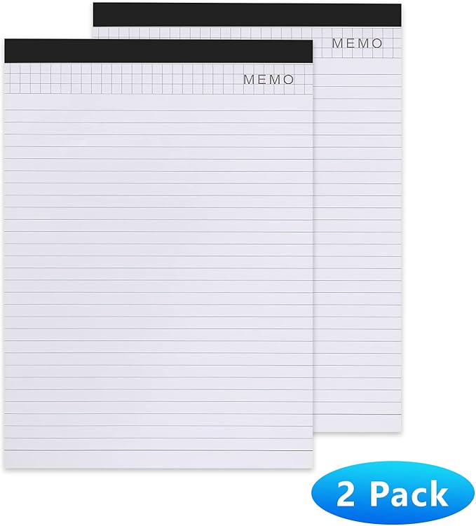 SAYEEC Legal Pads, A4 Size Wide Ruled Writing Note Pads, 8" x11" Lined Notepad Notebook Paper for Business School College Office 25 Sheets Per Pad (2 Pack)-DeskLoop Office