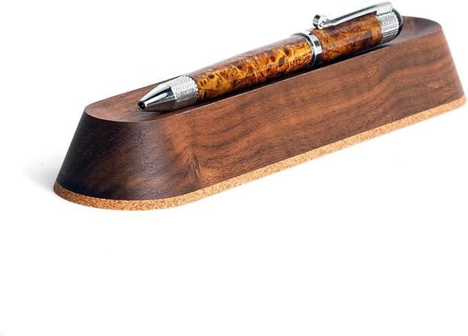 Wood Pen Tray – Handmade Walnut Desk Organizer, Minimalist Pen Holder for Office, Home, Gift (MODEL-2-WALNUT)-DeskLoop Office
