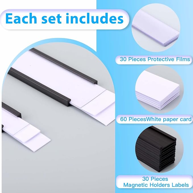 Magnetic Label Holders with Magnets Magnetic Data Card Holders with Clear - Image 6
