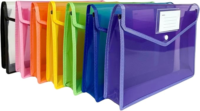 7 Pack Plastic Expanding File Folders by Cynamorkit