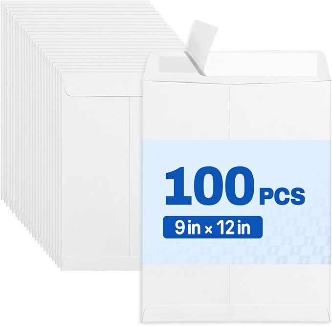 SUNEE Envelopes 9x12, Self Seal Catalog Mailing Envelopes 9x12, 28LB White by SUNEE