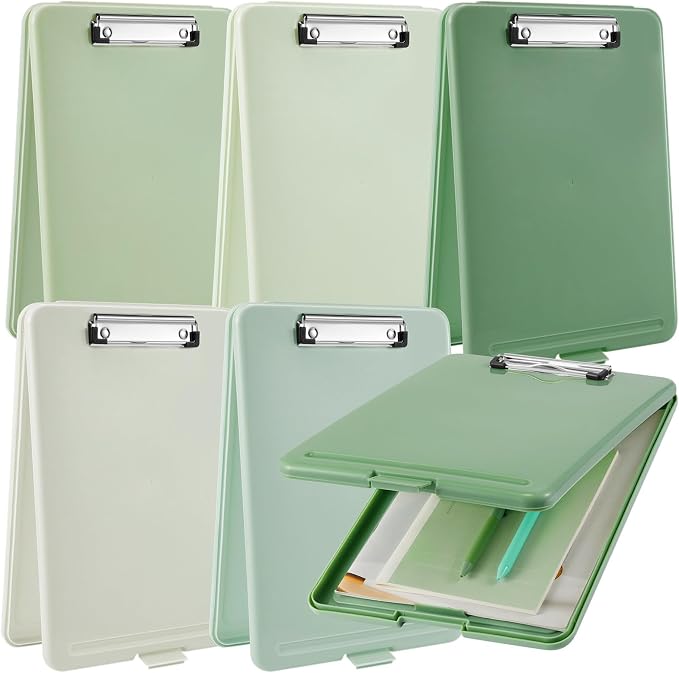 Geyoga 6 Pcs Sage Green Plastic Clipboard by Geyoga