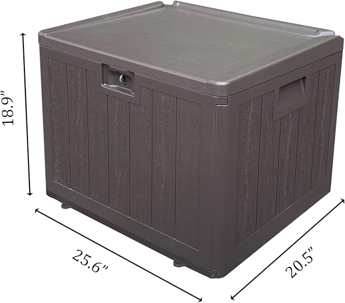 33 Gallon Pro Outdoor Storage Box Waterproof Lockable Resin Deck Box Large, Patio Storage Bin for Pool Accessories Cushion Furniture, Garden Tools, UV-Resistant Outside Delivery Brown-DeskLoop Office